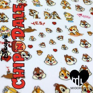 CHIP & DALE Fingernail Stickers Manicure Decals